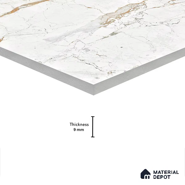 Marble Wall & Floor Tile TL 05115 B Marblis Frosted Pearl 4 ft x 2 ft Vitrified Endless Carving Matte Finish - 9 mm (Random 4) | Suitable for Living Room, Bedroom & Bathroom