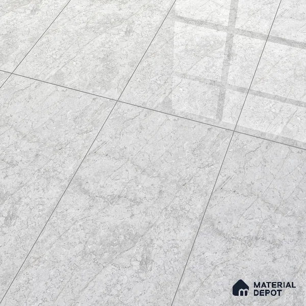 Marble Wall & Floor Tile TL 05133 Marblis Arctic Frost 4 ft x 2 ft Vitrified Endless Glossy Finish - 9 mm (Random 4) | Suitable for Living Room, Bedroom & Bathroom