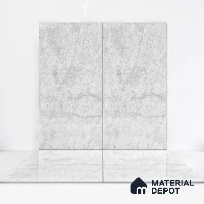 Marble Wall & Floor Tile TL 05133 Marblis Arctic Frost 4 ft x 2 ft Vitrified Endless Glossy Finish - 9 mm (Random 4) | Suitable for Living Room, Bedroom & Bathroom