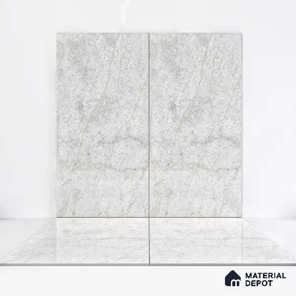 Marble Wall & Floor Tile TL 05133 Marblis Arctic Frost 4 ft x 2 ft Vitrified Endless Glossy Finish - 9 mm (Random 4) | Suitable for Living Room, Bedroom & Bathroom