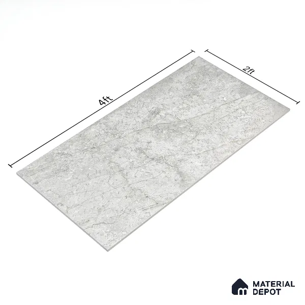 Marble Wall & Floor Tile TL 05133 Marblis Arctic Frost 4 ft x 2 ft Vitrified Endless Glossy Finish - 9 mm (Random 4) | Suitable for Living Room, Bedroom & Bathroom
