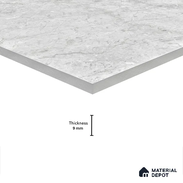 Marble Wall & Floor Tile TL 05133 Marblis Arctic Frost 4 ft x 2 ft Vitrified Endless Glossy Finish - 9 mm (Random 4) | Suitable for Living Room, Bedroom & Bathroom