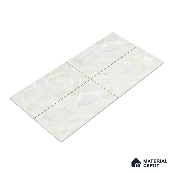 Marble Wall & Floor Tile TL 05129 Marblis Arctic Onyx 4 ft x 2 ft Vitrified Endless Glossy Finish - 9 mm (Random 3) | Suitable for Living Room, Bedroom & Bathroom