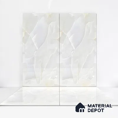 Marble Wall & Floor Tile TL 05129 Marblis Arctic Onyx 4 ft x 2 ft Vitrified Endless Glossy Finish - 9 mm (Random 3) | Suitable for Living Room, Bedroom & Bathroom