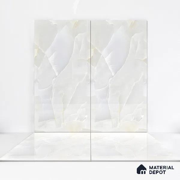 Marble Wall & Floor Tile TL 05129 Marblis Arctic Onyx 4 ft x 2 ft Vitrified Endless Glossy Finish - 9 mm (Random 3) | Suitable for Living Room, Bedroom & Bathroom