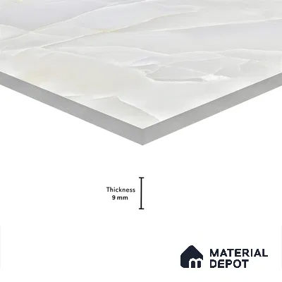 Marble Wall & Floor Tile TL 05129 Marblis Arctic Onyx 4 ft x 2 ft Vitrified Endless Glossy Finish - 9 mm (Random 3) | Suitable for Living Room, Bedroom & Bathroom