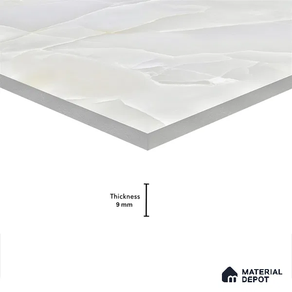 Marble Wall & Floor Tile TL 05129 Marblis Arctic Onyx 4 ft x 2 ft Vitrified Endless Glossy Finish - 9 mm (Random 3) | Suitable for Living Room, Bedroom & Bathroom