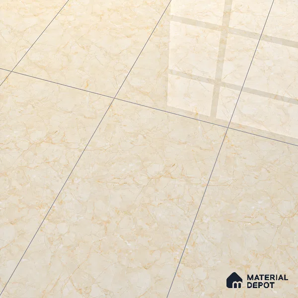 Marble Wall & Floor Tile TL 05139 Marblis Beige Mirage 4 ft x 2 ft Vitrified Endless Glossy Finish - 9 mm (Random 4) | Suitable for Living Room, Bedroom & Bathroom