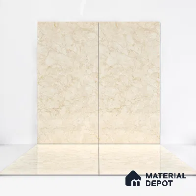 Marble Wall & Floor Tile TL 05139 Marblis Beige Mirage 4 ft x 2 ft Vitrified Endless Glossy Finish - 9 mm (Random 4) | Suitable for Living Room, Bedroom & Bathroom