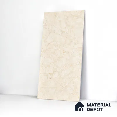 Marble Wall & Floor Tile TL 05139 Marblis Beige Mirage 4 ft x 2 ft Vitrified Endless Glossy Finish - 9 mm (Random 4) | Suitable for Living Room, Bedroom & Bathroom