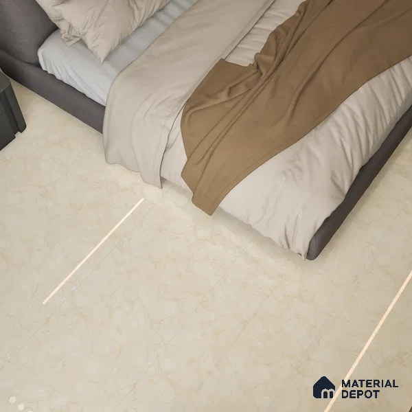 Marble Wall & Floor Tile TL 05139 Marblis Beige Mirage 4 ft x 2 ft Vitrified Endless Glossy Finish - 9 mm (Random 4) | Suitable for Living Room, Bedroom & Bathroom