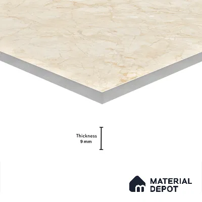 Marble Wall & Floor Tile TL 05139 Marblis Beige Mirage 4 ft x 2 ft Vitrified Endless Glossy Finish - 9 mm (Random 4) | Suitable for Living Room, Bedroom & Bathroom