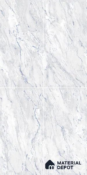 Marble Wall & Floor Tile TL 05141 Marblis Blue Lagoon 4 ft x 2 ft Vitrified Endless Glossy Finish - 9 mm (Random 4) | Suitable for Living Room, Bedroom & Bathroom