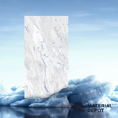 Marble Wall & Floor Tile TL 05141 Marblis Blue Lagoon 4 ft x 2 ft Vitrified Endless Glossy Finish - 9 mm (Random 4) | Suitable for Living Room, Bedroom & Bathroom