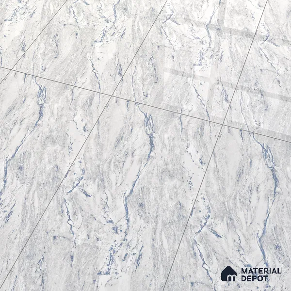 Marble Wall & Floor Tile TL 05141 Marblis Blue Lagoon 4 ft x 2 ft Vitrified Endless Glossy Finish - 9 mm (Random 4) | Suitable for Living Room, Bedroom & Bathroom