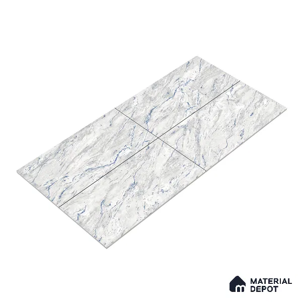 Marble Wall & Floor Tile TL 05141 Marblis Blue Lagoon 4 ft x 2 ft Vitrified Endless Glossy Finish - 9 mm (Random 4) | Suitable for Living Room, Bedroom & Bathroom