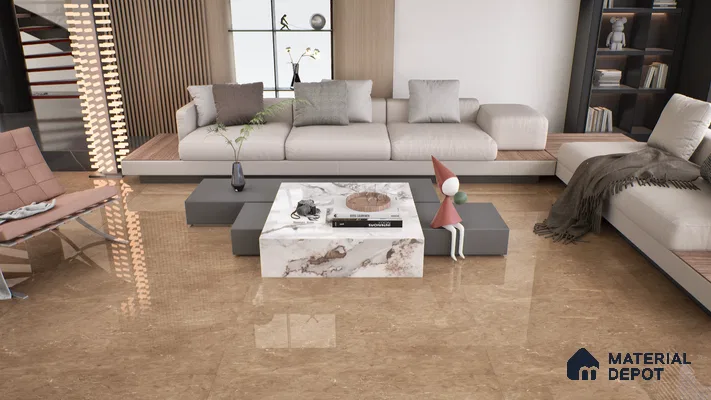 Marble Wall & Floor Tile TL 05143 Marblis Cedar Stone 4 ft x 2 ft Vitrified  Glossy Finish - 9 mm (Random 4) | Suitable for Living Room, Bedroom & Bathroom