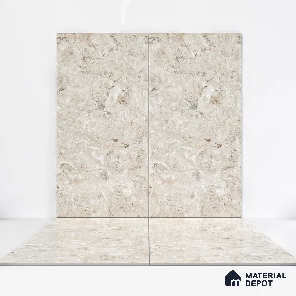 Marble Wall & Floor Tile TL 05134 Marblis Chestnut Vein 4 ft x 2 ft Vitrified Endless Glossy Finish - 9 mm (Random 4) | Suitable for Living Room, Bedroom & Bathroom