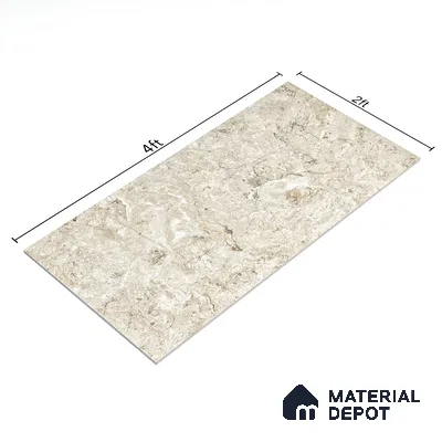 Marble Wall & Floor Tile TL 05134 Marblis Chestnut Vein 4 ft x 2 ft Vitrified Endless Glossy Finish - 9 mm (Random 4) | Suitable for Living Room, Bedroom & Bathroom