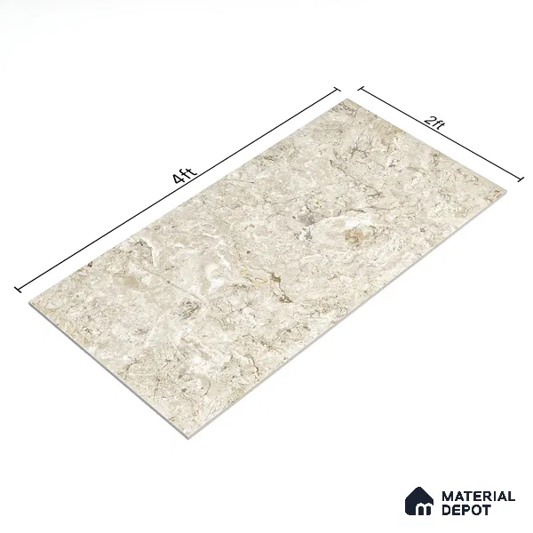 Marble Wall & Floor Tile TL 05134 Marblis Chestnut Vein 4 ft x 2 ft Vitrified Endless Glossy Finish - 9 mm (Random 4) | Suitable for Living Room, Bedroom & Bathroom