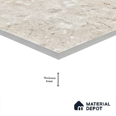 Marble Wall & Floor Tile TL 05134 Marblis Chestnut Vein 4 ft x 2 ft Vitrified Endless Glossy Finish - 9 mm (Random 4) | Suitable for Living Room, Bedroom & Bathroom