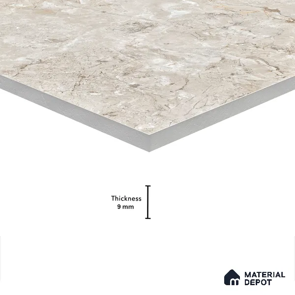 Marble Wall & Floor Tile TL 05134 Marblis Chestnut Vein 4 ft x 2 ft Vitrified Endless Glossy Finish - 9 mm (Random 4) | Suitable for Living Room, Bedroom & Bathroom
