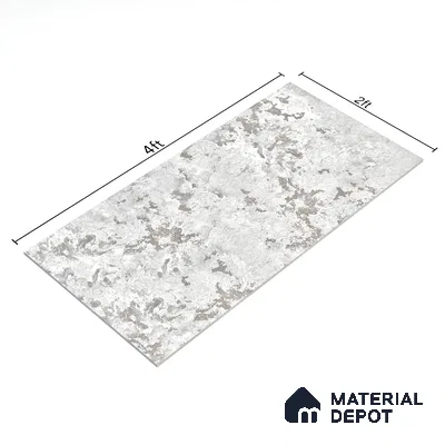 Marble Wall & Floor Tile TL 05125 B Marblis Sterling Veil 4 ft x 2 ft  Vitrified Metallic Finish - 9 mm (Random 4) | Suitable for Living Room, Bedroom & Bathroom