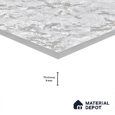 Marble Wall & Floor Tile TL 05125 B Marblis Sterling Veil 4 ft x 2 ft  Vitrified Metallic Finish - 9 mm (Random 4) | Suitable for Living Room, Bedroom & Bathroom