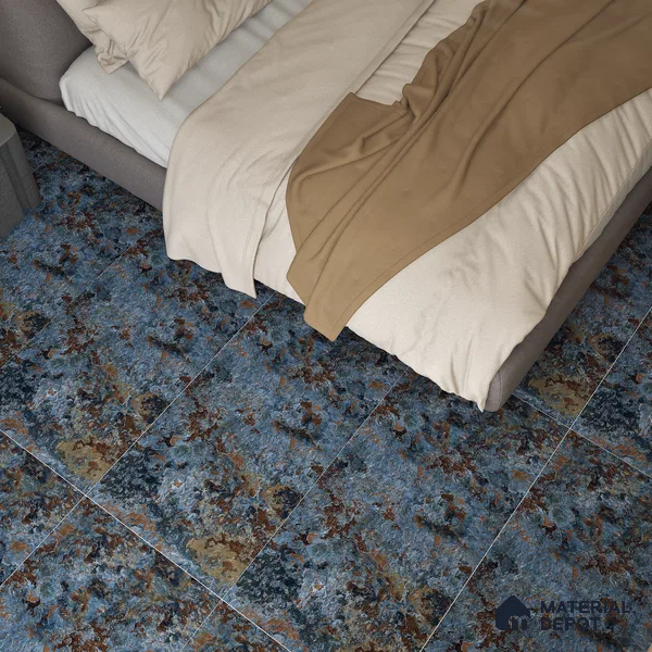 Marble Wall & Floor Tile TL 05125 Marblis Cobalt Cascade 4 ft x 2 ft  Vitrified Metallic Finish - 9 mm (Random 4) | Suitable for Living Room, Bedroom & Bathroom