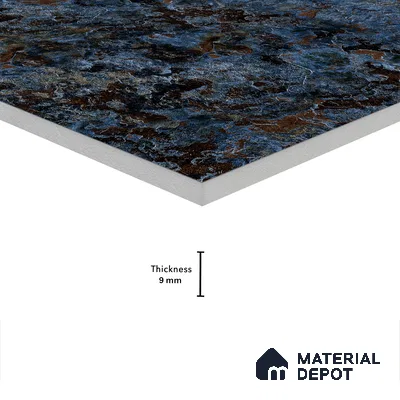 Marble Wall & Floor Tile TL 05125 Marblis Cobalt Cascade 4 ft x 2 ft  Vitrified Metallic Finish - 9 mm (Random 4) | Suitable for Living Room, Bedroom & Bathroom