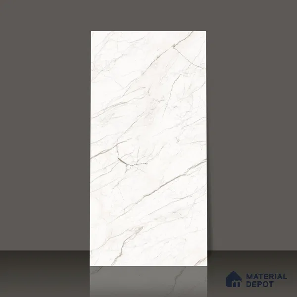 Marble Wall & Floor Tile TL 05114 Marblis Crystal Veil 4 ft x 2 ft Vitrified Endless Glossy Finish - 9 mm (Random 4) | Suitable for Living Room, Bedroom & Bathroom