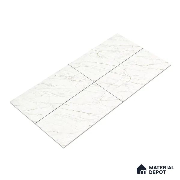 Marble Wall & Floor Tile TL 05114 Marblis Crystal Veil 4 ft x 2 ft Vitrified Endless Glossy Finish - 9 mm (Random 4) | Suitable for Living Room, Bedroom & Bathroom