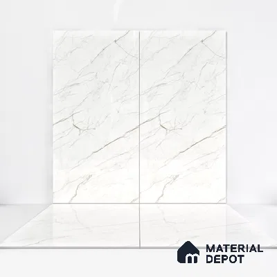 Marble Wall & Floor Tile TL 05114 Marblis Crystal Veil 4 ft x 2 ft Vitrified Endless Glossy Finish - 9 mm (Random 4) | Suitable for Living Room, Bedroom & Bathroom