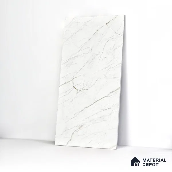Marble Wall & Floor Tile TL 05114 Marblis Crystal Veil 4 ft x 2 ft Vitrified Endless Glossy Finish - 9 mm (Random 4) | Suitable for Living Room, Bedroom & Bathroom
