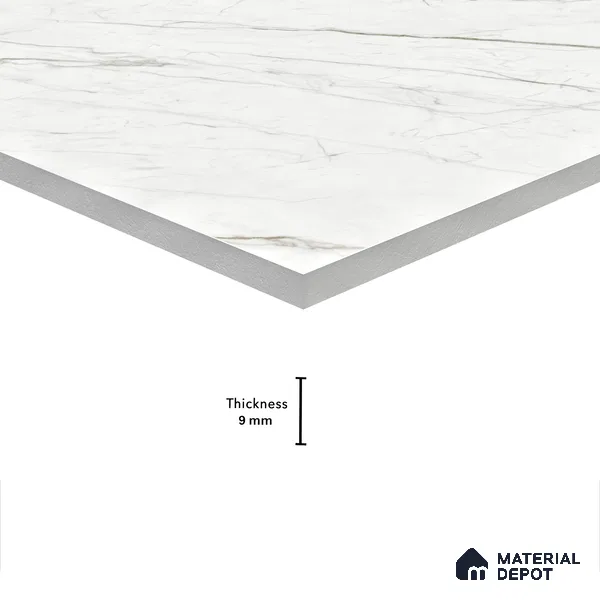Marble Wall & Floor Tile TL 05114 Marblis Crystal Veil 4 ft x 2 ft Vitrified Endless Glossy Finish - 9 mm (Random 4) | Suitable for Living Room, Bedroom & Bathroom