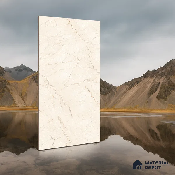 Marble Wall & Floor Tile TL 05131 Marblis Bottochino Mirage 4 ft x 2 ft Vitrified Endless Glossy Finish - 9 mm (Random 2) | Suitable for Living Room, Bedroom & Bathroom
