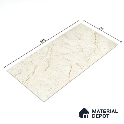 Marble Wall & Floor Tile TL 05131 Marblis Bottochino Mirage 4 ft x 2 ft Vitrified Endless Glossy Finish - 9 mm (Random 2) | Suitable for Living Room, Bedroom & Bathroom