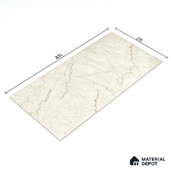 Marble Wall & Floor Tile TL 05131 Marblis Bottochino Mirage 4 ft x 2 ft Vitrified Endless Glossy Finish - 9 mm (Random 2) | Suitable for Living Room, Bedroom & Bathroom