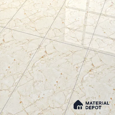 Marble Wall & Floor Tile TL 05138 Marblis Desert Pearl 4 ft x 2 ft Vitrified Endless Glossy Finish - 9 mm (Random 3) | Suitable for Living Room, Bedroom & Bathroom
