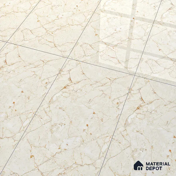 Marble Wall & Floor Tile TL 05138 Marblis Desert Pearl 4 ft x 2 ft Vitrified Endless Glossy Finish - 9 mm (Random 3) | Suitable for Living Room, Bedroom & Bathroom