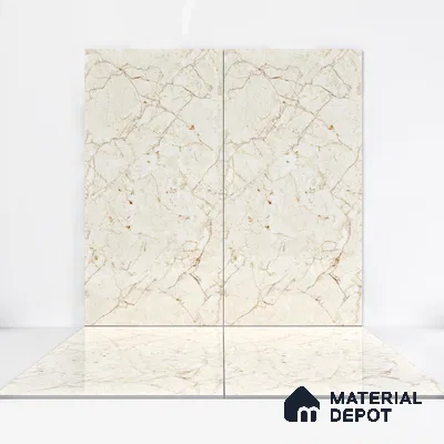 Marble Wall & Floor Tile TL 05138 Marblis Desert Pearl 4 ft x 2 ft Vitrified Endless Glossy Finish - 9 mm (Random 3) | Suitable for Living Room, Bedroom & Bathroom