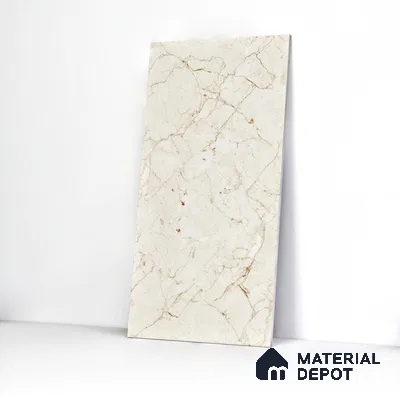 Marble Wall & Floor Tile TL 05138 Marblis Desert Pearl 4 ft x 2 ft Vitrified Endless Glossy Finish - 9 mm (Random 3) | Suitable for Living Room, Bedroom & Bathroom