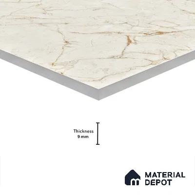 Marble Wall & Floor Tile TL 05138 Marblis Desert Pearl 4 ft x 2 ft Vitrified Endless Glossy Finish - 9 mm (Random 3) | Suitable for Living Room, Bedroom & Bathroom