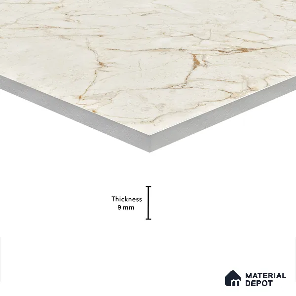 Marble Wall & Floor Tile TL 05138 Marblis Desert Pearl 4 ft x 2 ft Vitrified Endless Glossy Finish - 9 mm (Random 3) | Suitable for Living Room, Bedroom & Bathroom