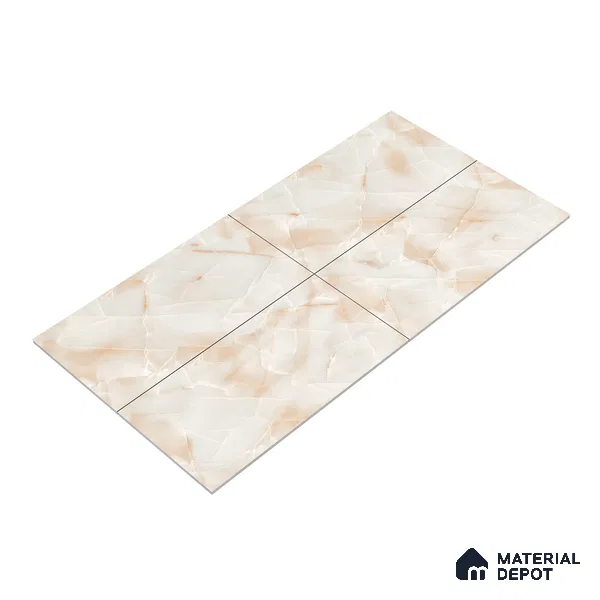 Marble Wall & Floor Tile TL 05112 B Marblis Blush Onyx 4 ft x 2 ft Vitrified Endless Glossy Finish - 9 mm (Random 4) | Suitable for Living Room, Bedroom & Bathroom