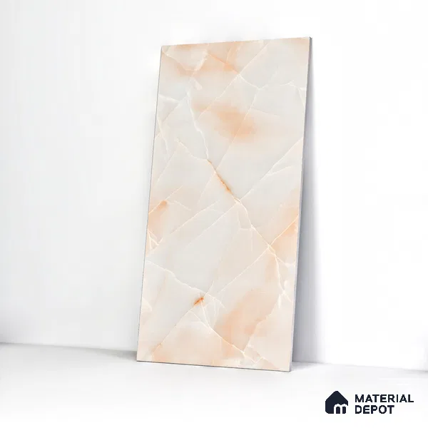 Marble Wall & Floor Tile TL 05112 B Marblis Blush Onyx 4 ft x 2 ft Vitrified Endless Glossy Finish - 9 mm (Random 4) | Suitable for Living Room, Bedroom & Bathroom