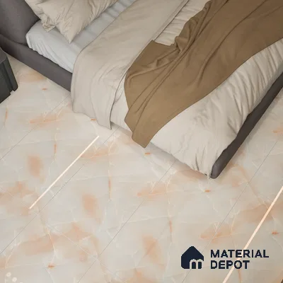 Marble Wall & Floor Tile TL 05112 B Marblis Blush Onyx 4 ft x 2 ft Vitrified Endless Glossy Finish - 9 mm (Random 4) | Suitable for Living Room, Bedroom & Bathroom