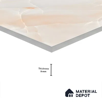 Marble Wall & Floor Tile TL 05112 B Marblis Blush Onyx 4 ft x 2 ft Vitrified Endless Glossy Finish - 9 mm (Random 4) | Suitable for Living Room, Bedroom & Bathroom