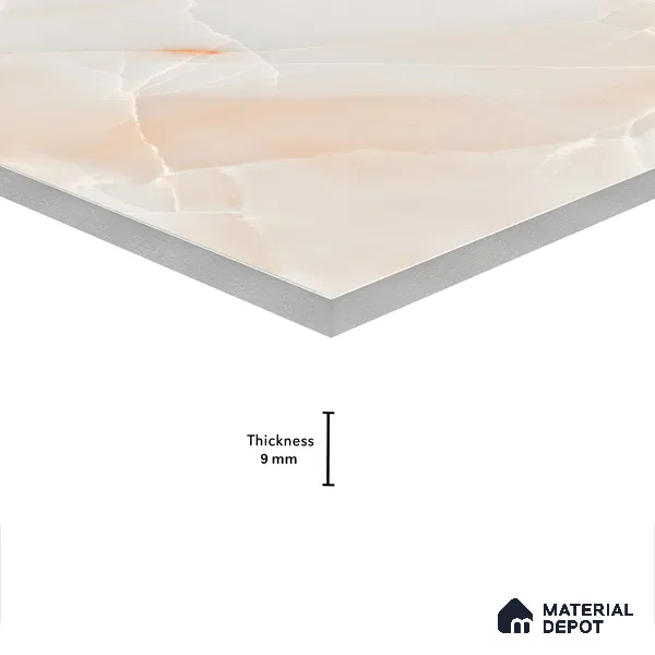Marble Wall & Floor Tile TL 05112 B Marblis Blush Onyx 4 ft x 2 ft Vitrified Endless Glossy Finish - 9 mm (Random 4) | Suitable for Living Room, Bedroom & Bathroom