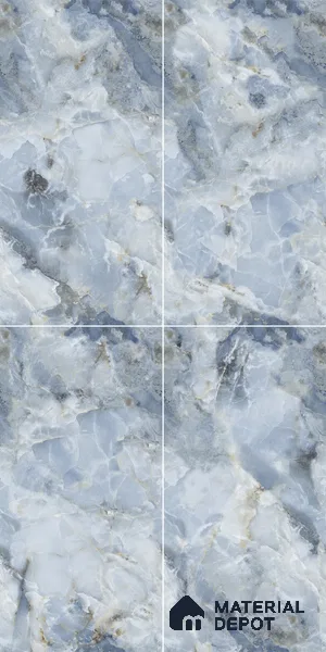 Marble Wall & Floor Tile TL 05112 C Marblis Ocean Onyx 4 ft x 2 ft Vitrified Endless Glossy Finish - 9 mm (Random 4) | Suitable for Living Room, Bedroom & Bathroom